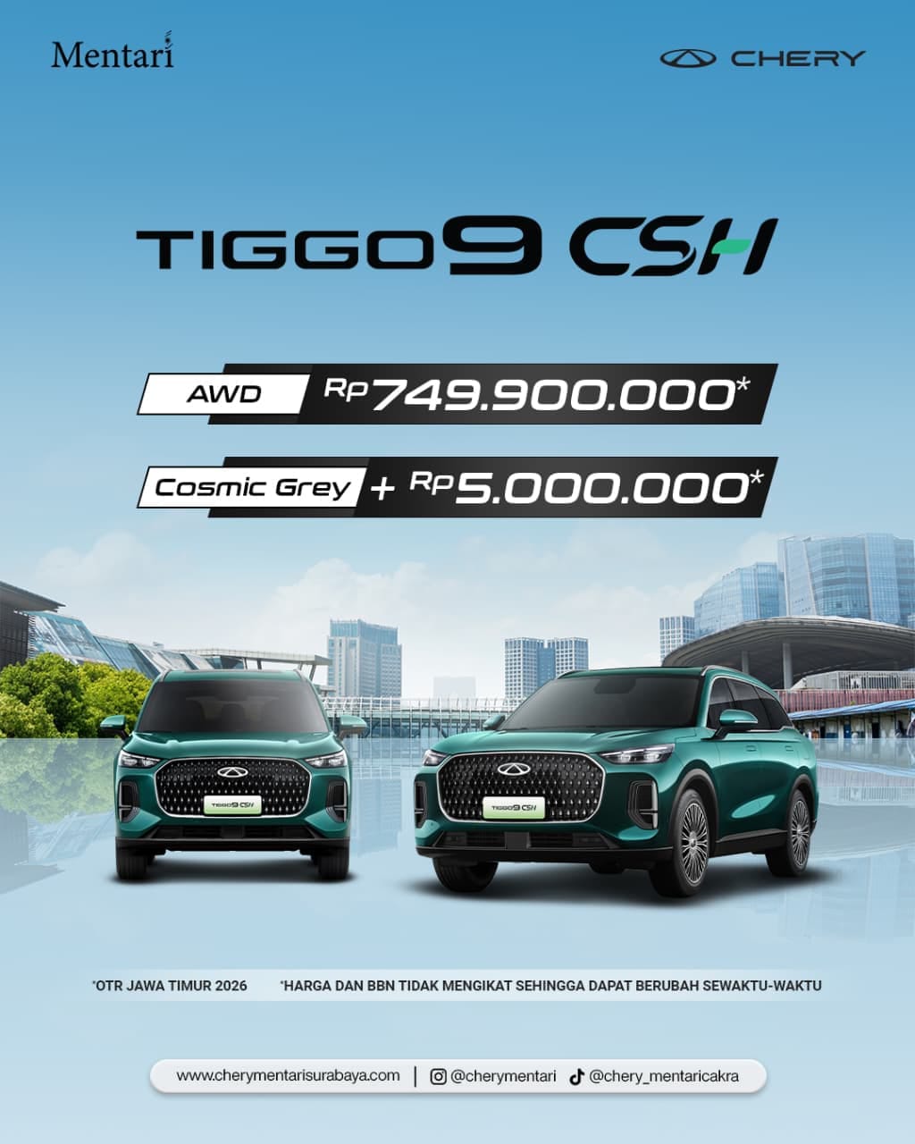 Daftar harga Chery Tiggo 9 CSH AWD